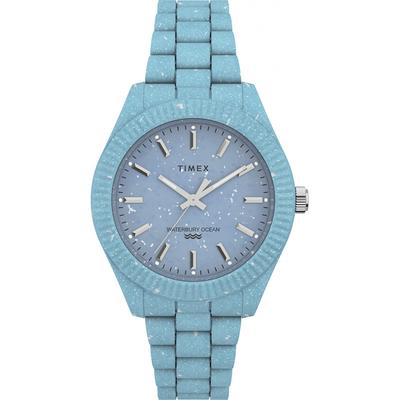 Zegarek Waterbury Ocean Blue Tarcza z recyklingowanego plastiku Szkło mineralne Kwarc 37MM America Watch TW2V33200