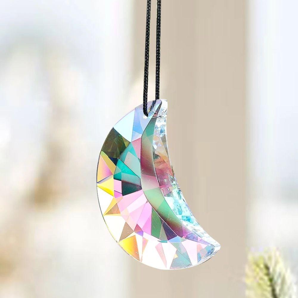 50mm Rainbow Maker Half Moon Glass Prism Suncatcher Crystal Prisms  Sunlight Collection