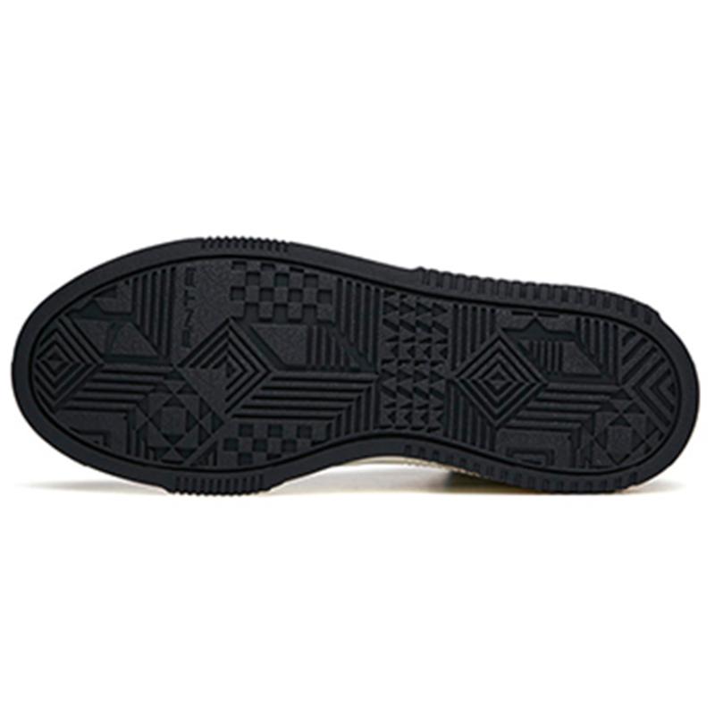 Anta Life Collection Wear-Resistant High-Top Skateboard Shoes Women's White Black Sneakers 922138011-6