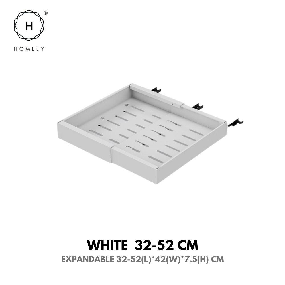 HOMLLY Expandable Roll Out Organizer Drawer for Kitchen Cabinet Pantry or Bathroom Storage (Width 32-68 Cm)