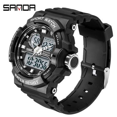 SANDA Nuevo Reloj Electrónico Personalizado de Ocio para Hombre Multifuncional Tendencia Tendencia Reloj Genial Para Deportes al Aire Libre Reloj Impermeable