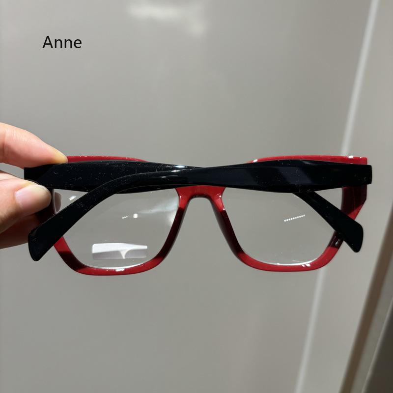 New Cat's Eye Reading Glasses Frame Women's Fashion PC Eyewear Frame Flat Glasses Luxury Anti Blue Light Optical Glasses