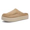 Zapatos de Plataforma Medios para Hombre Mocasines Semi-Drag Zapatos de Casa Abiertos por Detrás Chanclas Masculinas Planos sin Talón para Deslizar