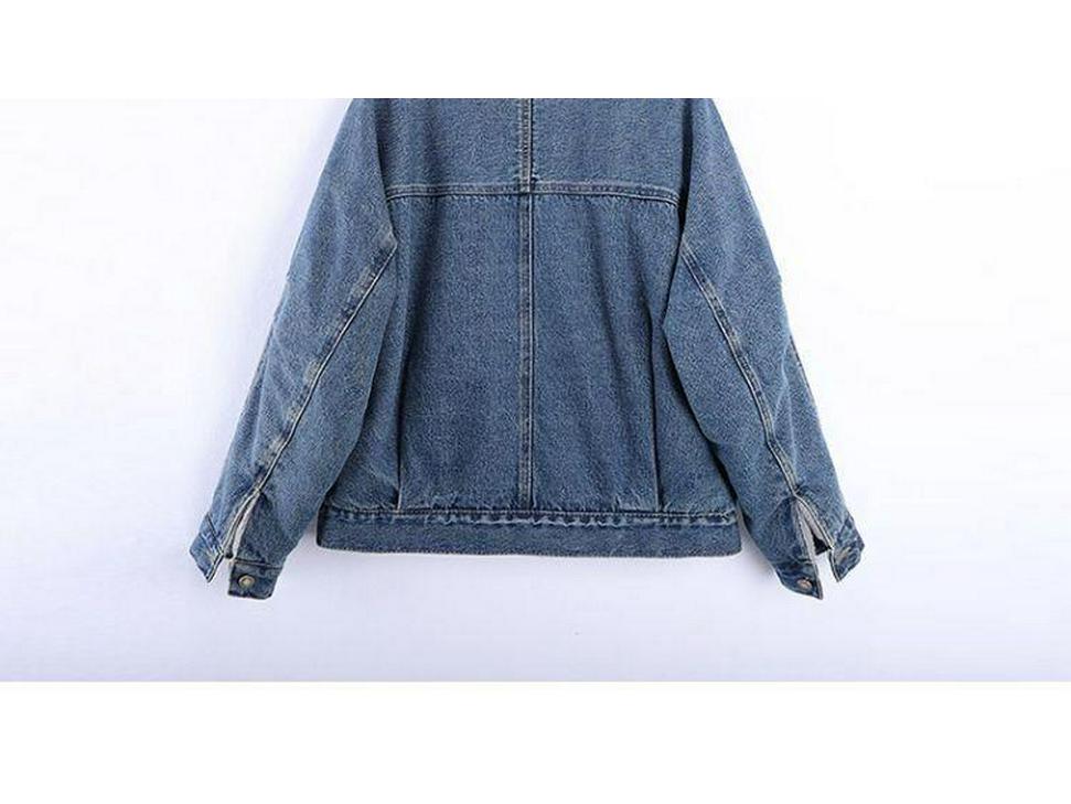Women's Stylish Korean Velvet-Lined Denim Jacket – Warm, Casual, Loose-Fit Cotton Winter Coat