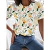 Fashion Women Flower Pattern Print T Shirt Funny Casual O-neck Short Sleeves T-shirt Summer Female Tee Shirt