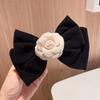 French Retro Red Velvet Oversized Bow Hair Clip for Women - Autumn/Winter Edition