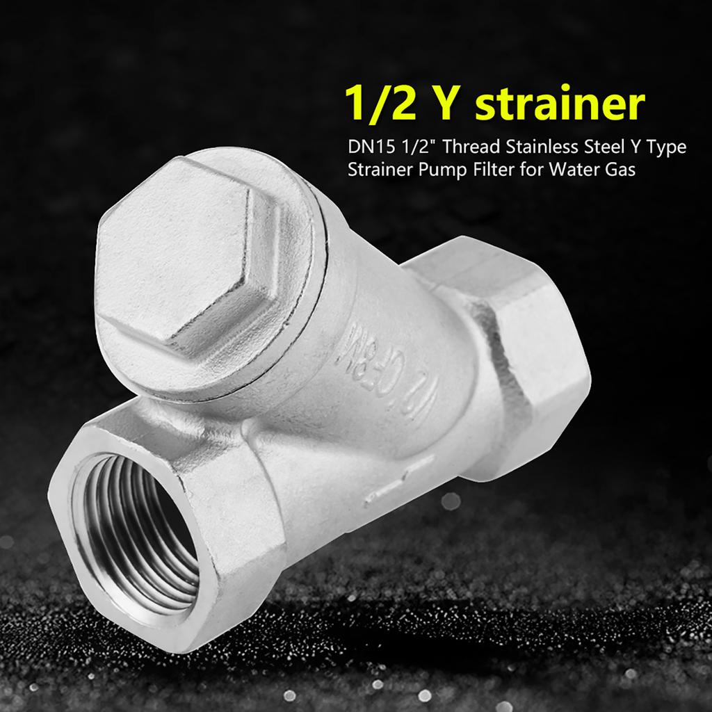 DN15 12" PT Thread Stainless Steel Y Type Strainer Pump Filter for Water Gas