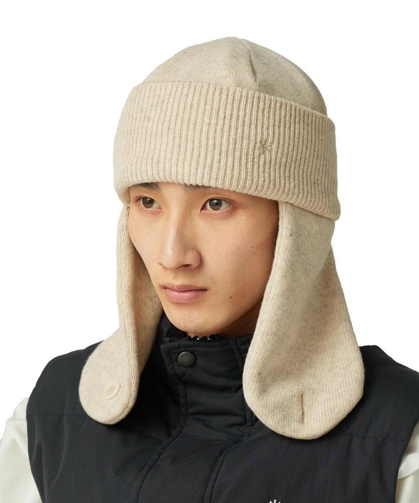 Snow Peak Knit Flight Cap Headwear Cap Hat for Men and IVORY One AC-25AU027 Women,
