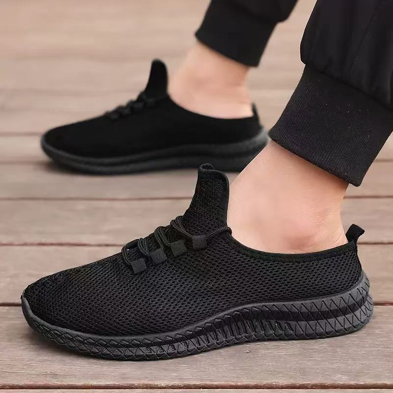 

Men s Casual Summer Sneakers Anti-Slip Walking Shoes for Male Breathable Knitted Running Sneakers Lightweight Comfort Lace-Up Workout Tennis Shoes 39