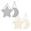 Hanging Jewelry Organizer Wall Holder Grid Shape Moon Star Shaped Earring for Earrings