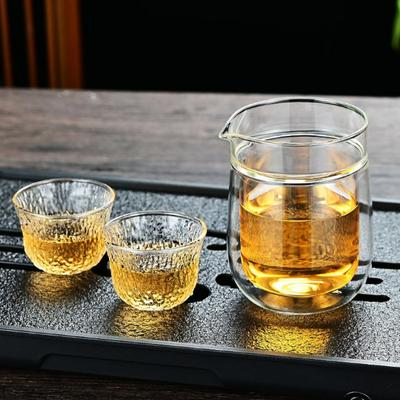 Japanese Style Glass Double Wall Heat Resistant Clear Kung Fu Tea Cup Household Brewing Tea Divider Tea Ceremony Teaware New