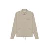 Fear of God Essentials SS21 Coaches Jacket With Solid Color Logo And Windproof Buttons Unisex Outerwear Moss FOG-SS21-643