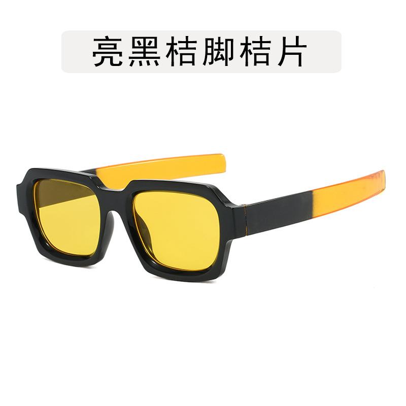 Lunettes pour Homme de Forme Carrée Style Hip Hop Couleur Contrastée Monture de Lunettes pour Femme Élégantes Bloquant la Lumière Bleue Lunettes pour Homme
