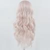 Light Pink Lace Front Wig for Women Long Silky Straight & Body Wave Synthetic Hair Heat Resistant Natural Hairline Daily Cosplay