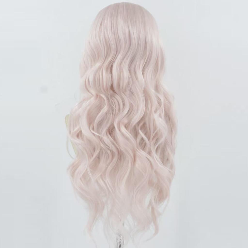 Light Pink Lace Front Wig for Women Long Silky Straight & Body Wave Synthetic Hair Heat Resistant Natural Hairline Daily Cosplay