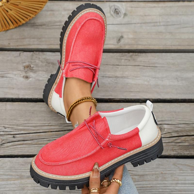 Large-sized Retro Shoes for Women, Thick-soled, Thick-heel, Lace-up, Versatile and Casual Single Shoes