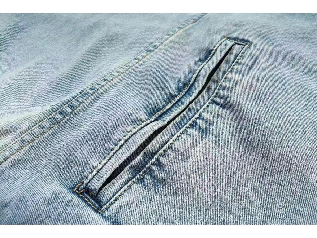 Men's Retro Hong Kong Hooded Denim Jacket - Japanese Style, Loose Fit Pullover for Spring/Autumn.