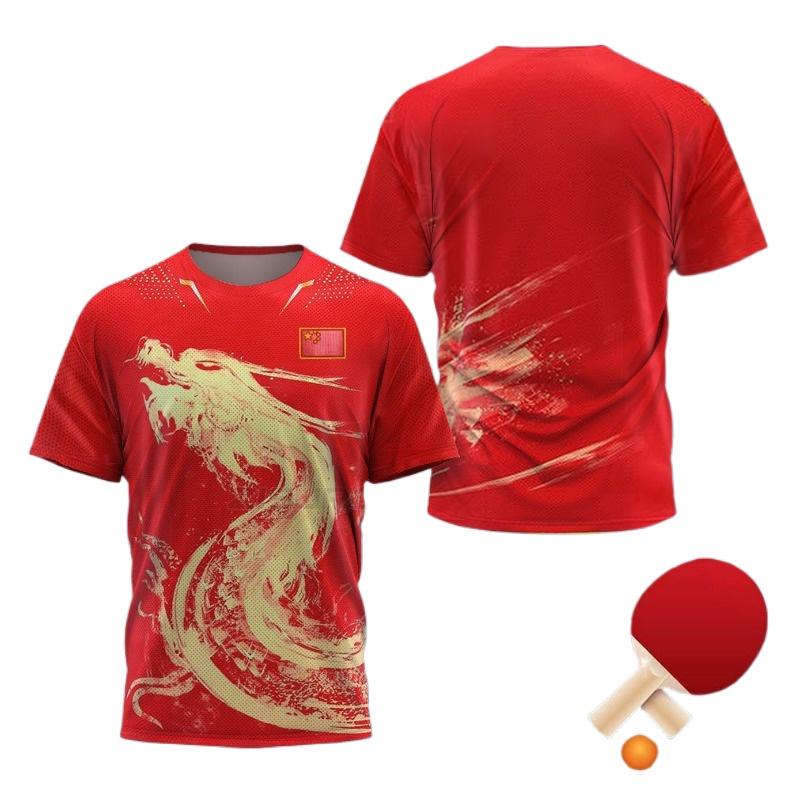 CHINA Dragon Table Tennis Graphic T Shirt for Men Clothing Fashion Badminton Sports T-shirt Ping Pong Jersey Gym Fitness Shirts
