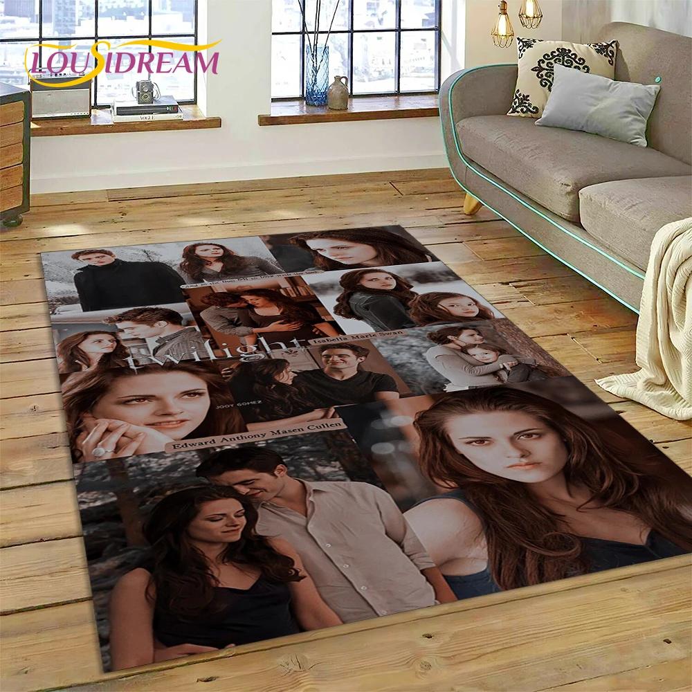3D Saga Twilight Edward Bella Tapis Moquette pour Salon Chambre Décoration de Maison, Tapis de Sol Antidérapant Décoration pour Canapé Paillasson