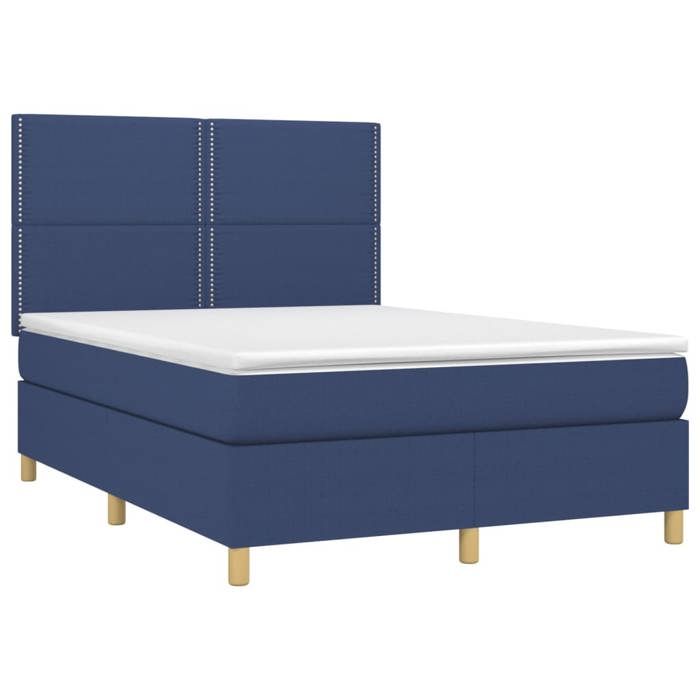 VidaXL Slatted Bed Base with Mattress and LED, Upholstered Bed, Double Bed, Adult Bed for Interior Bedroom, 3135355