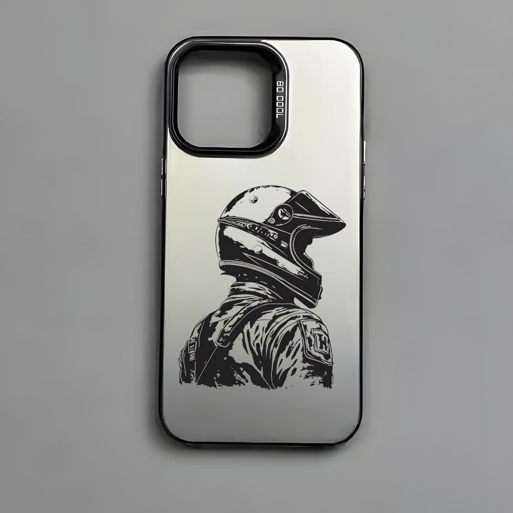 

Motorcycle Helmet Phone Case For iPhone 17 16 15 14 13 12 11 Pro Max Air Colorful Matte Laser Aurora Shockproof Phone Case iPhone 13