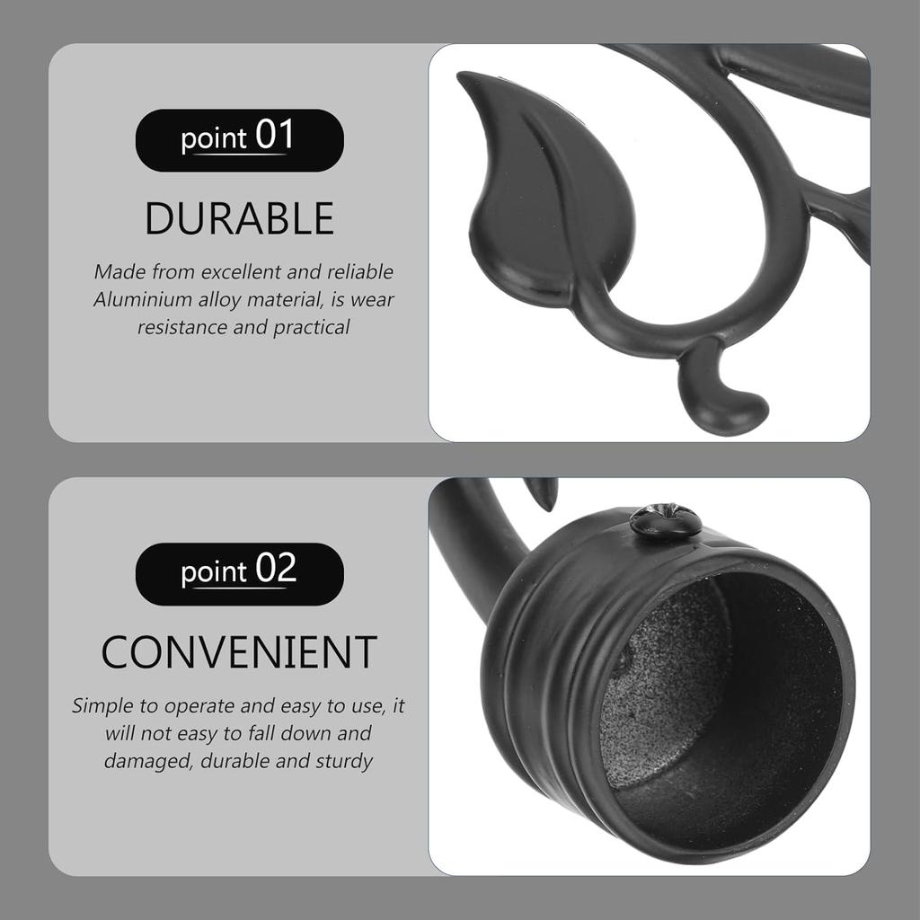 2pcs Black Curtain Rod Ends Decorative Curtain Pole Finials Standard Rods Vintage Boho Style Finials for Living Room Bedroom Home DeCor