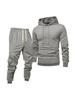 Men's Autumn Casual Hooded Sweatshirt & Solid Color Sweatpants Set