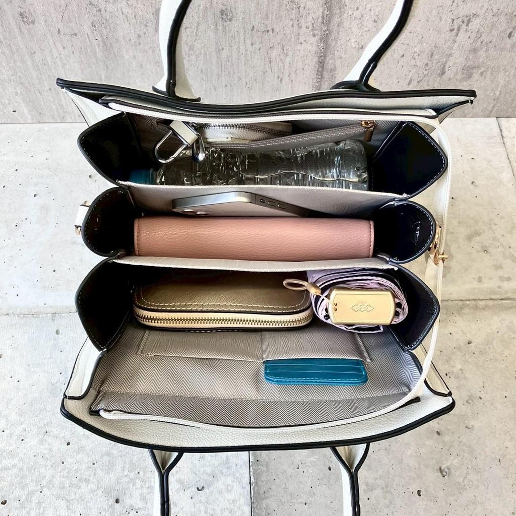 [Malve] Tragetasche mit dreilagiger Faltstruktur und erweiterbaren Fächern für viel Stauraum (schwarz)