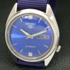 Seiko 5 AUTOMATIC 7019A JAPAN MENS VINTAGE BLUE COLOR DIAL WATCH A701632-5 R206c-a701632