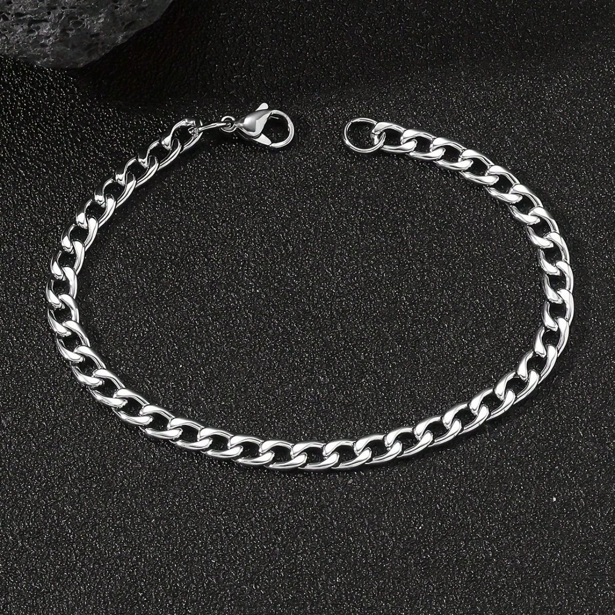 1pc Men s Minimalist Stainless Steel Bracelet, Hip-hop Style Jewelry