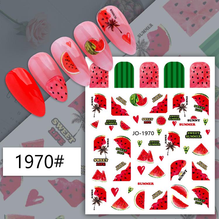Fruit Series Nail Art Stickers: Lemon, Pineapple, Watermelon, Banana, Strawberry