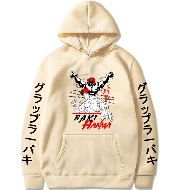 Hanma Baki Japanese Animation Hoodies Boys Harajuku Girls Pullover Fancy Music Gift Casual Loose Comfortable Sweatshirt