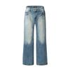 Pantalon droit délavé en buffle pour homme, pantalon de nettoyage ample et décontracté à jambes larges, style américain High Street