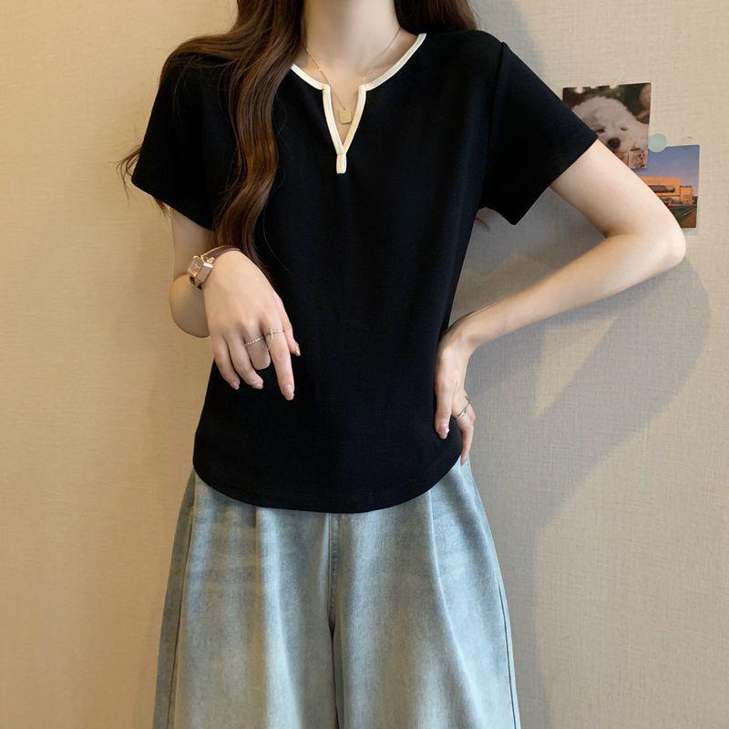 

Women s Long Sleeve Two-Piece Look Slimming Top - Solid Color, Loose Fit for Spring & Autumn M (Recommended: 80-95 jin)