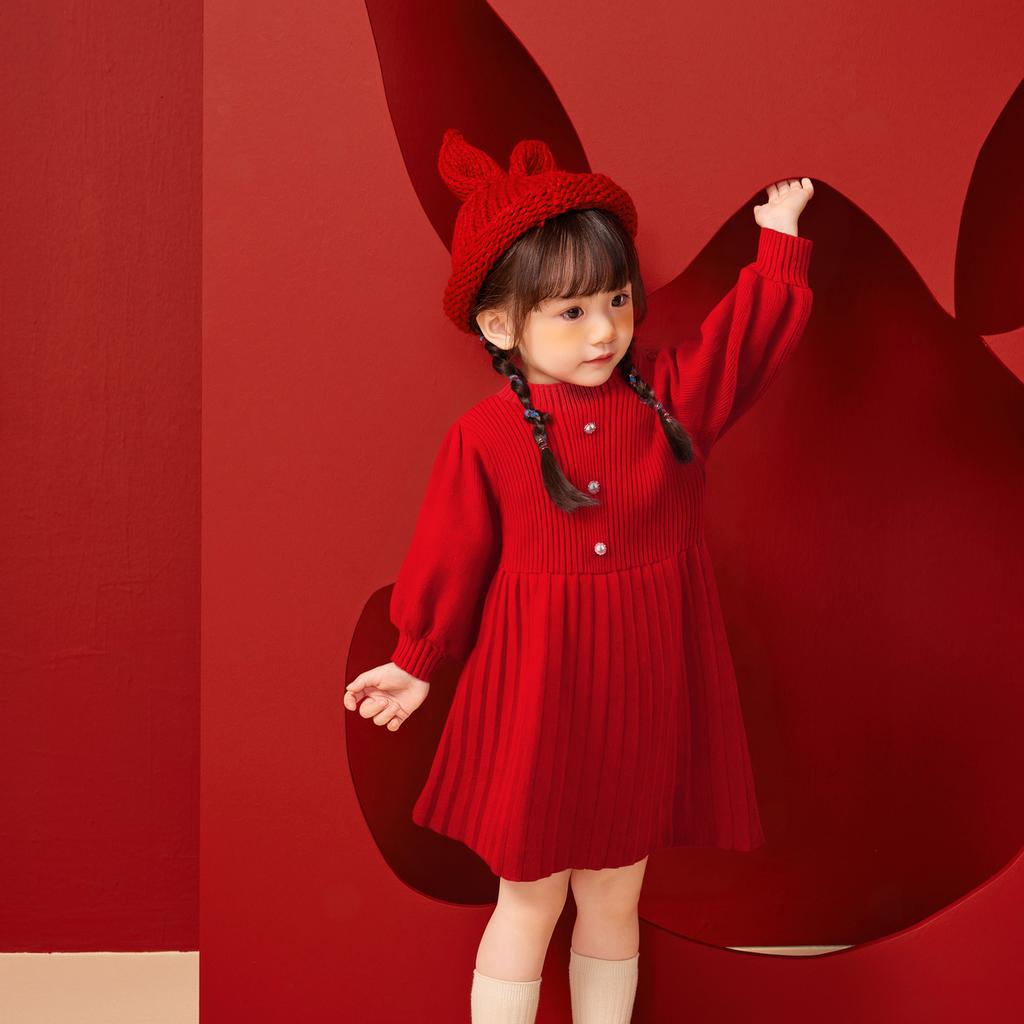 Mini Bala Long-Sleeved Dress for Girls and Babies