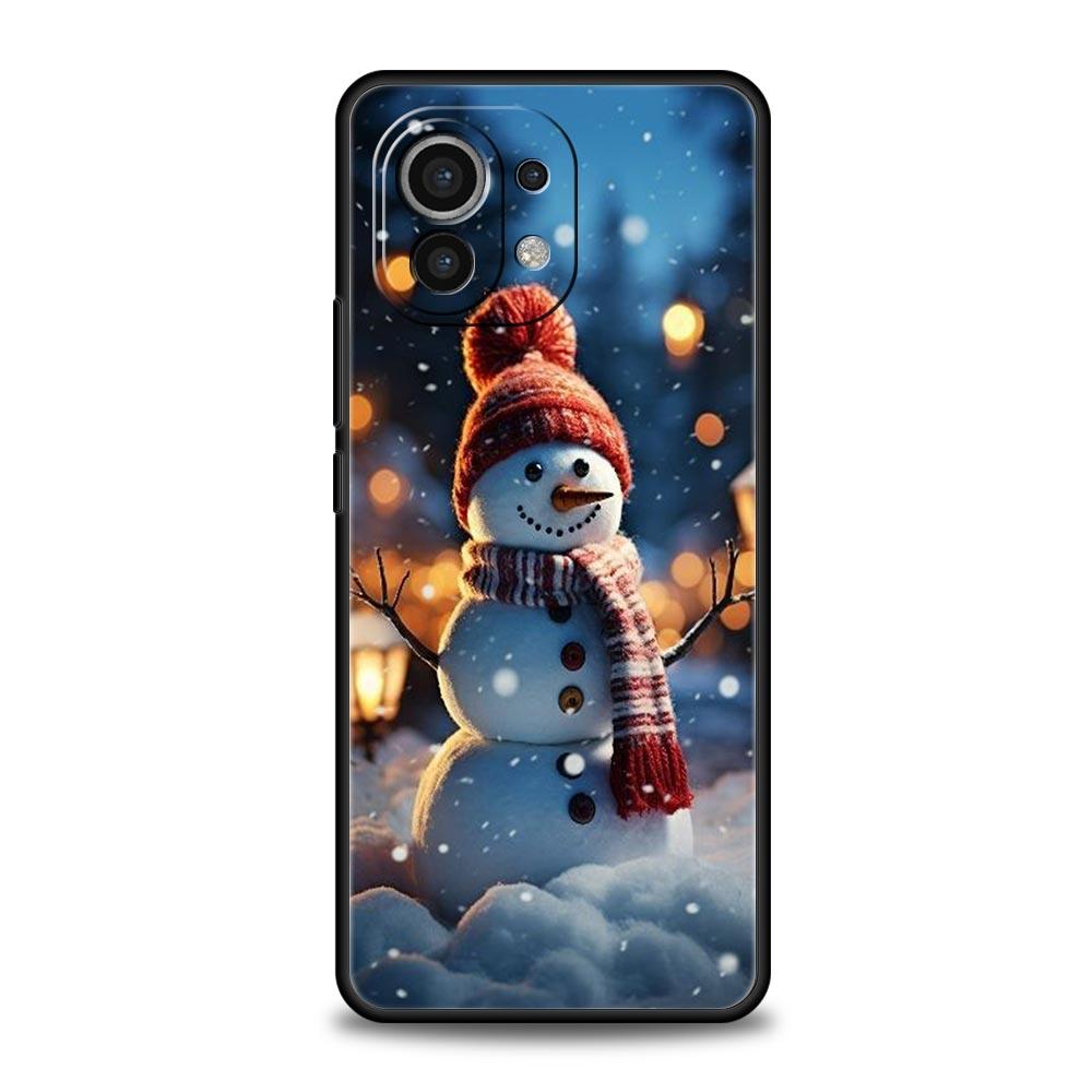 Phone Case For Xiaomi Mi 14 13 12 11 Lite 13T 12T 11x 11T 10T Pro 9T Note 10 Lite Silicone Black Cover Christmas Graphic Printed