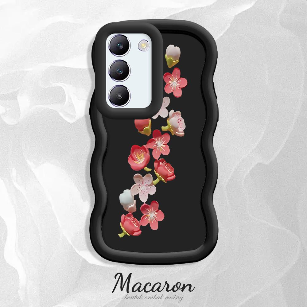 

Окрашенный узор Big Wave Edge Мягкий силиконовый материал Macaron чехол для телефона противоударный защитный резиновый чехол для OnePlus Vivo Motorola Moto Vivo Y21A чёрный