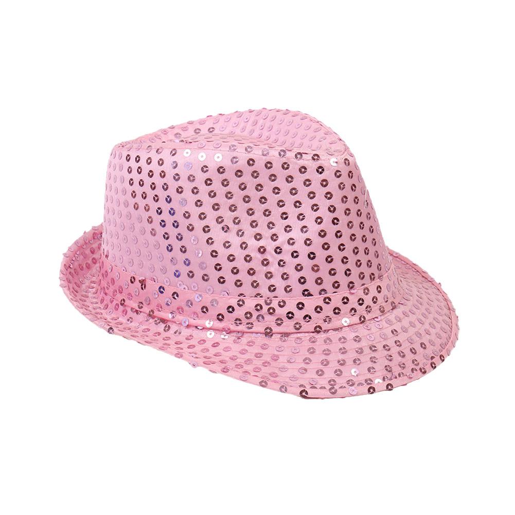 Kapelusz Jazzowy Brokatowe Cekiny Czapki Kowbojskie Rekwizyt do Odgrywania Ról Błyszczące Koraliki Kostium Męski na Występ Imprezę P5N5