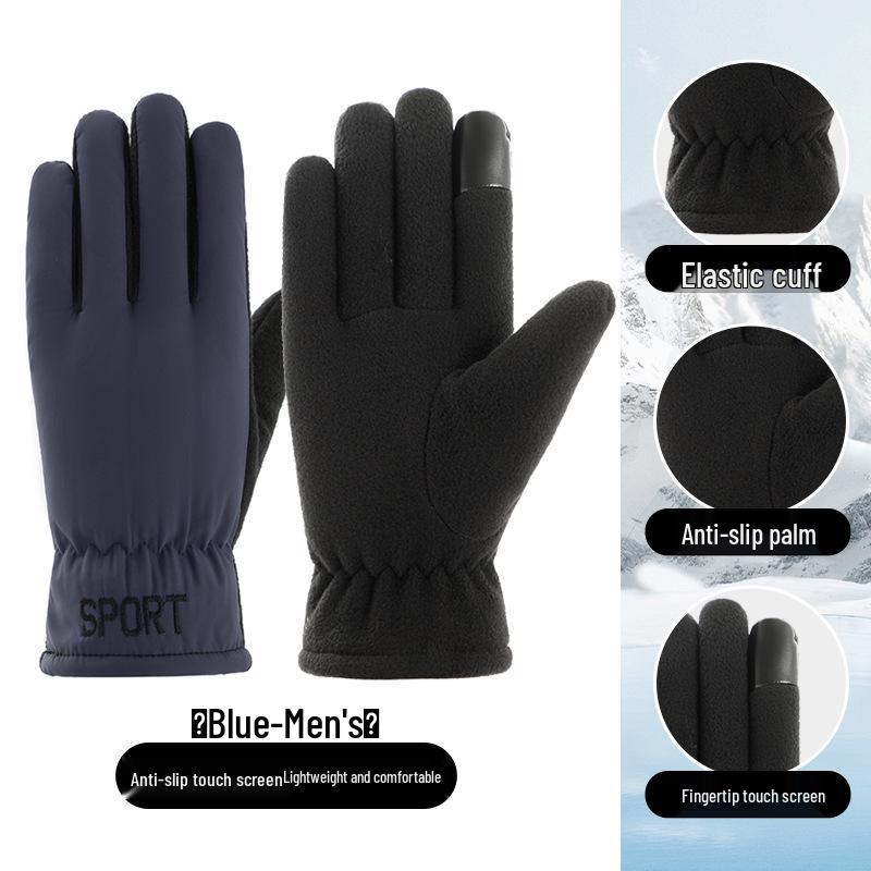 

Зимові лижні рукавички унісекс: З оксамитовою підкладкою, для сенсорного екрану, вітрозахисний та морозостійкий для активного відпочинку на природі One Size [Double Thickening, Heat Retention]