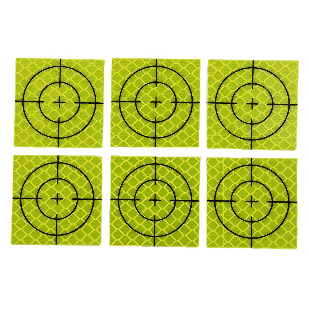 100pcs Total Station Reflector 20/30/40/50/60mm Fluorescent Yellow Reflector Sheet Target Aim Target Sticker Measurement