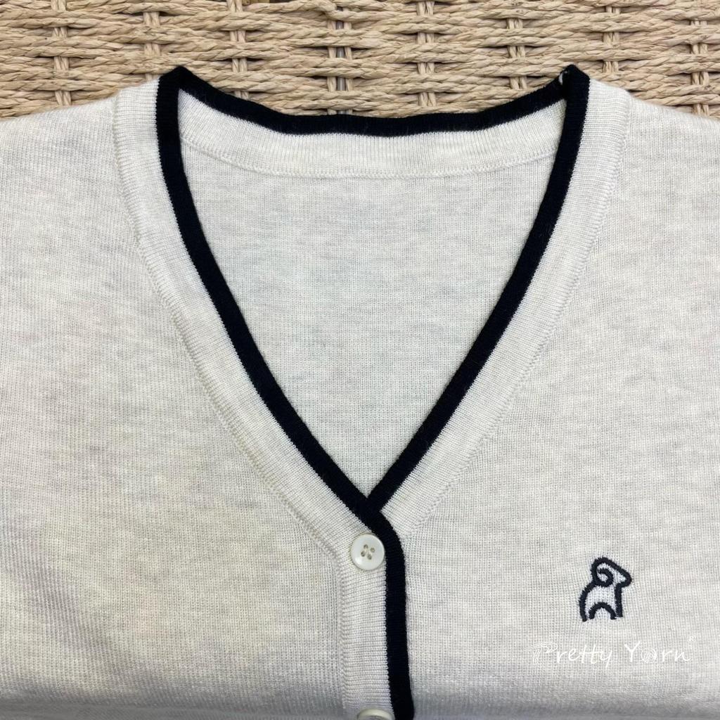 Niedriger Strickcardigan mit langen Ärmeln im koreanischen Stil für Damen, bestickt mit Schafen
