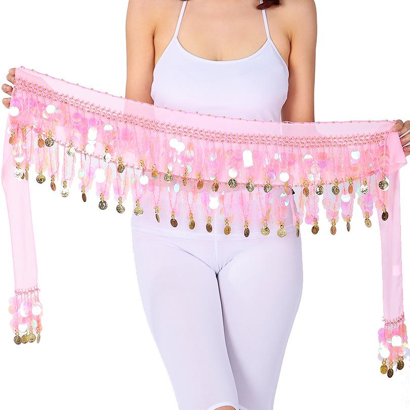 Coin Belly Dance Hip Scarf Waist Chain Indian Square Dance Practice Performance Arm Scarf