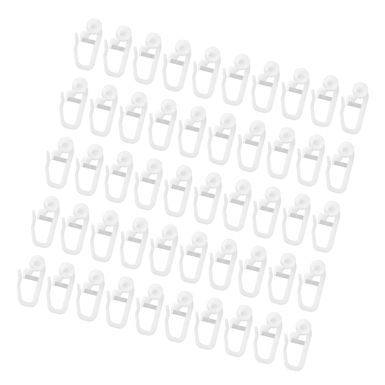 

Упаковка из 50 крючков-глайдеров для штор для плавного скольжения в направляющих для дома и офиса