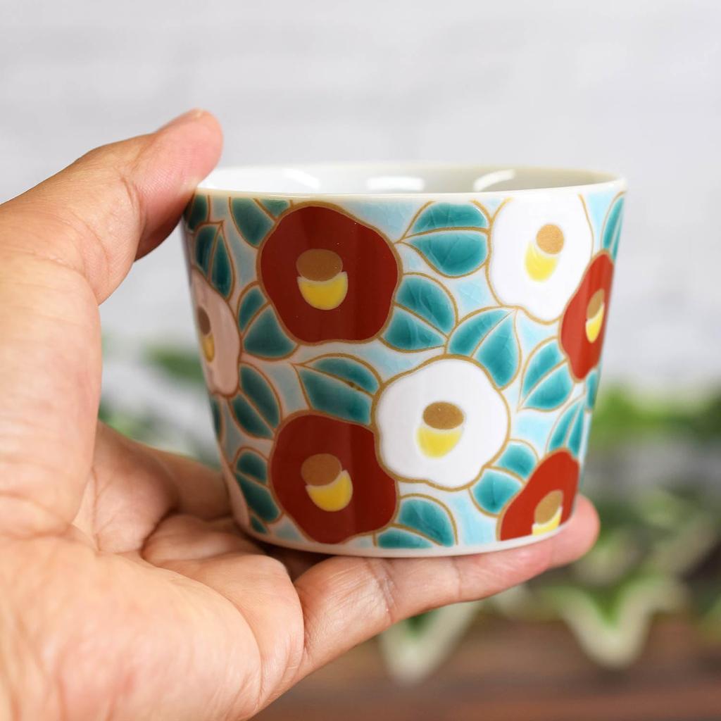 Waza No Kura Stylish Soba Choco Tableware Kutani Ware Soba Choko Camellia Pottery Luxury Brand Japanese Tableware Made In Japan
