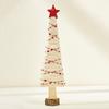 Yousheng Christmas Tabletop Decoration Plush Wool Felt Reindeer Santa Tree Figurine with Wooden Base for Winter Tiered Tray Mantel Decor