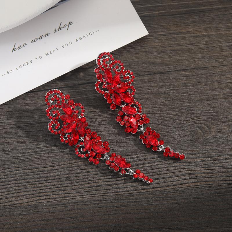 Fashionable European & American Crystal Bride Dangle Earrings