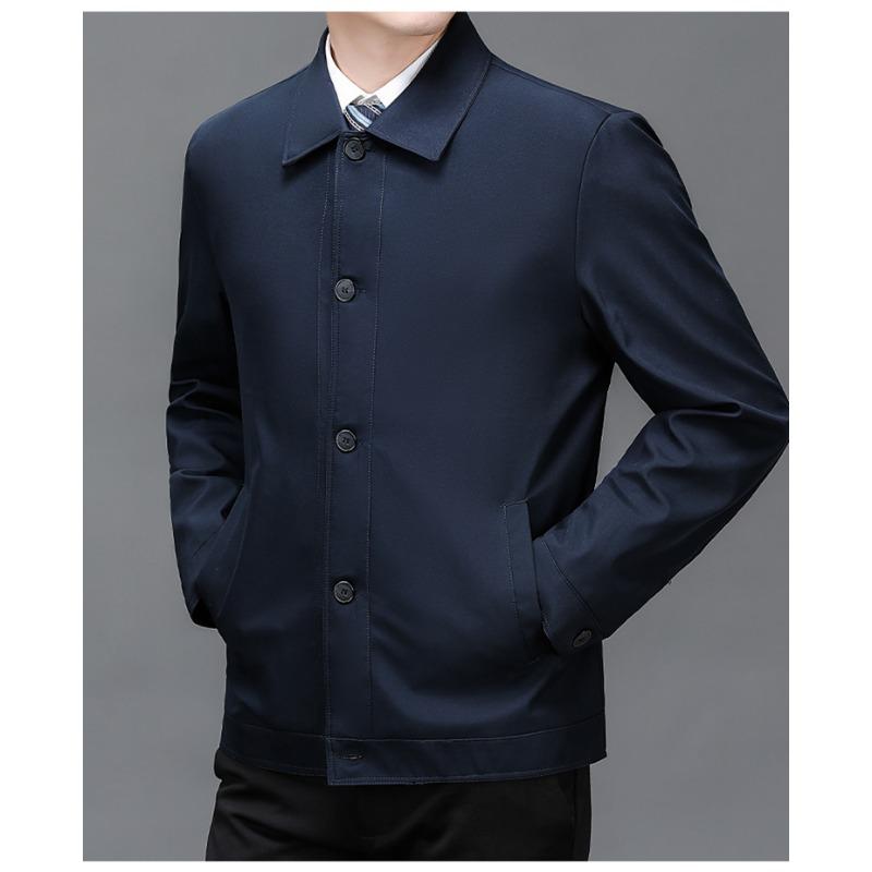Spring and Autumn Solid Color Chinese Style Casual Men's Lapel Fashion Men's Cardigan Jacket Jacket