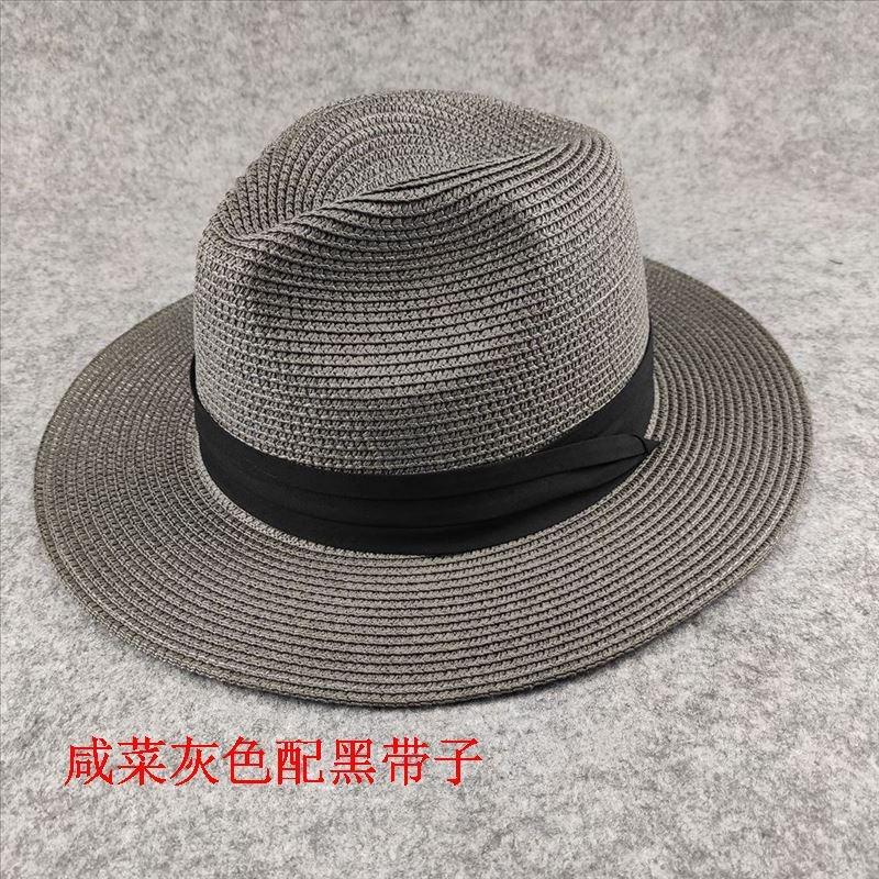 Chapeau de paille Panama à grande circonférence chapeau de protection solaire d'été pour le voyage chapeau de soleil pour la plage en bord de mer chapeau de soleil pour homme tendance