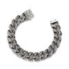 Vintage Sculpture Cuban Cuff Bracelet Stainless Steel Custom Charms Curb Link Chain Men Bracelets