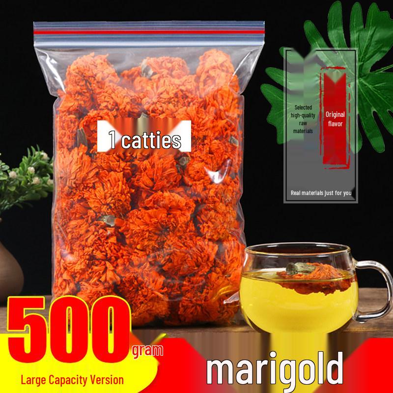500g Premium Yellow Chrysanthemum Tea: Large Dried Flowers for Brewing Loose Leaf 250g - Selected Marigold Half Pound